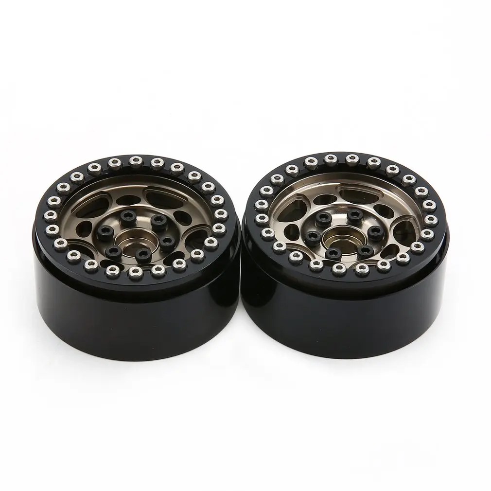 CJGLG0014 titanium 1 пара/2 пары сплав 1,9 ЧПУ Beadlock Колесные диски CJGLG0014 для 1/10 RC Гусеничный осевой SCX10 SCX10 II 90046 Traxxas TRX4 D90 - Цвет: CJGLG0014 titanium