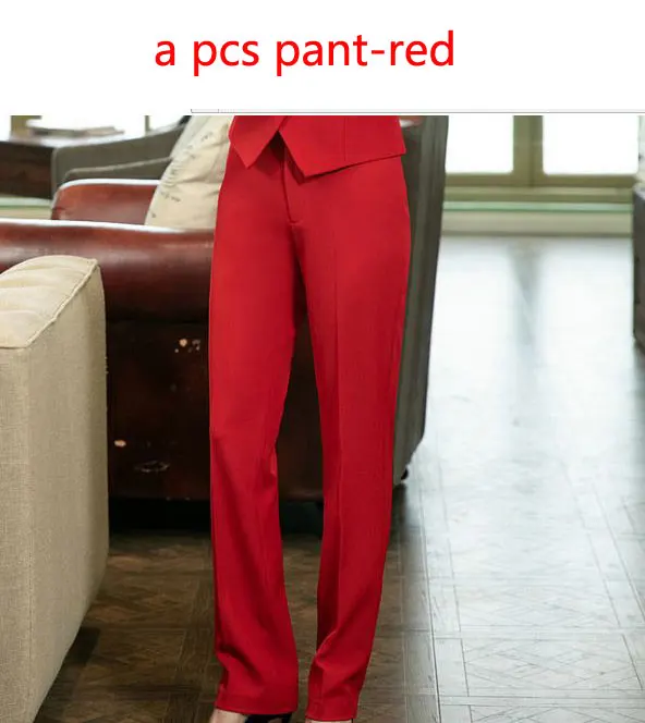 red pant IZICFLY стиль формальный жилет и жилет плюс размер женские костюмы бизнес с юбкой и курткой Брюки наборы офисная форма стили - Цвет: red pant