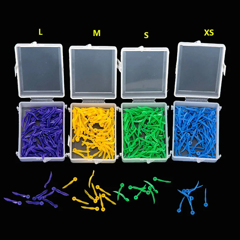 

Disposable Dental Plastic Wedges 100pc/box Medical Arc Concave Design Diastema Dental Wedges With End Circular Hole Dentist Tool