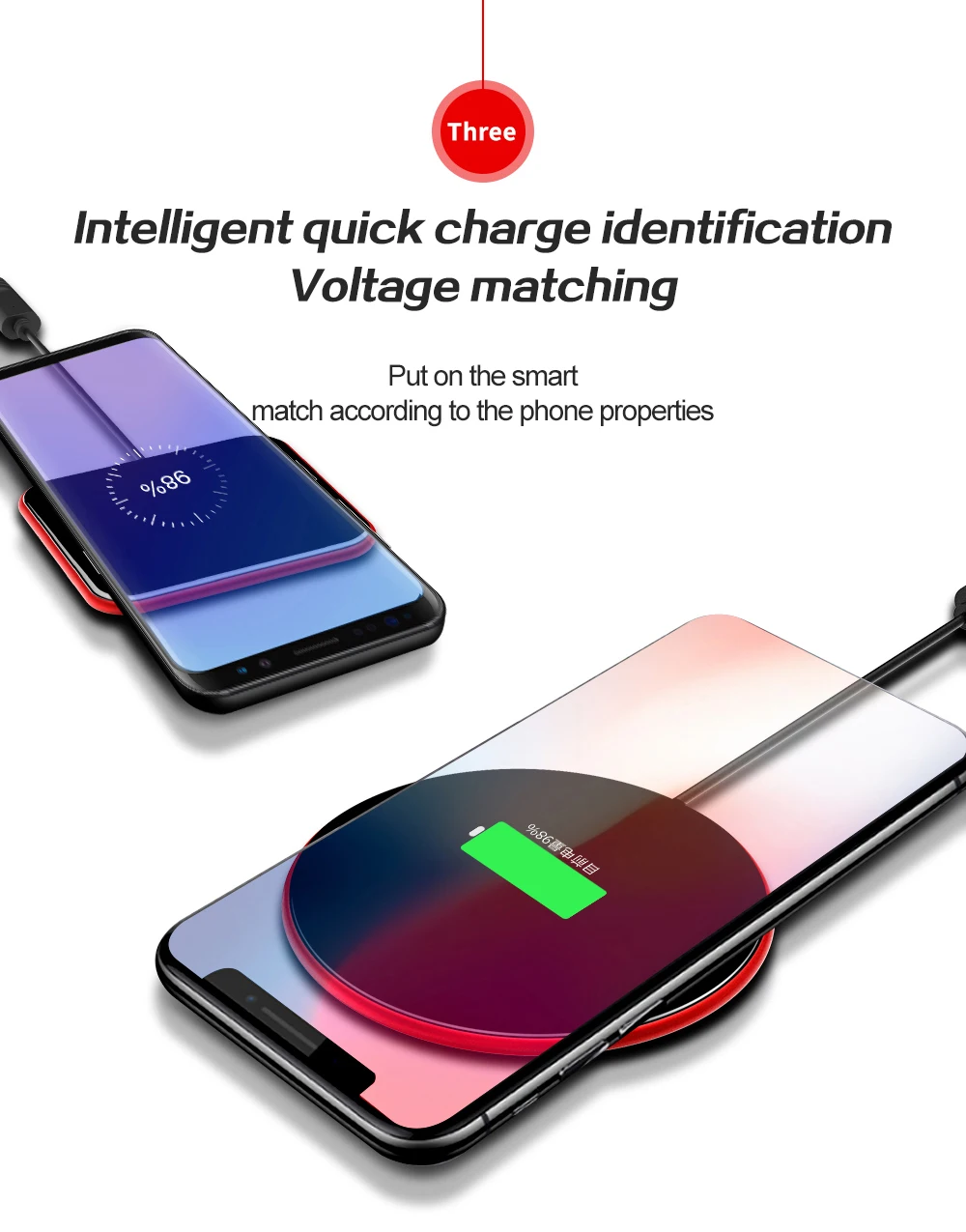 Умное Беспроводное зарядное устройство светодиодный 10 Вт Быстрый QI беспроводной мобильный телефон зарядное устройство для Xiaomi samsung iPhone XS 11Pro разделенное зарядное устройство