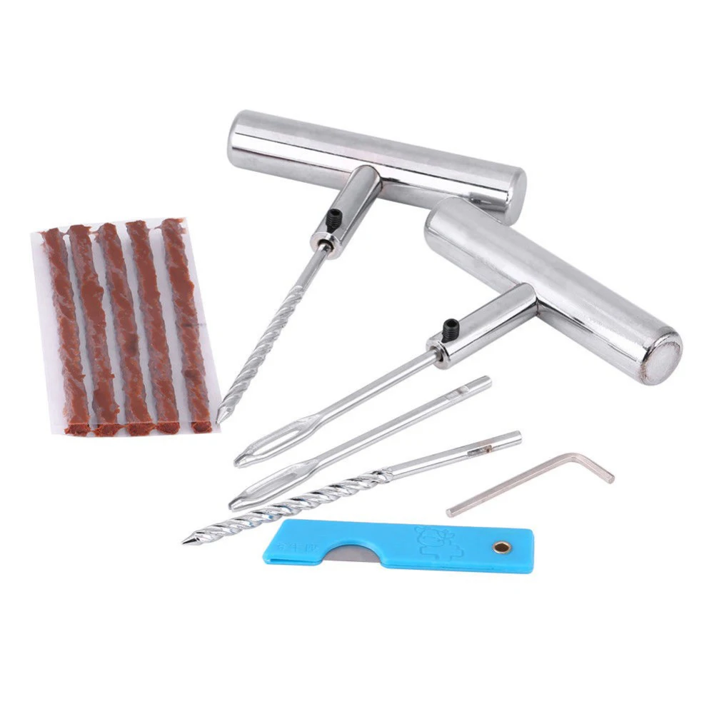 Mending 11pcs Tire Repair Kit Motorcycle Heavy Duty Tubeless Wheel Flat Car Tire Repair Kit