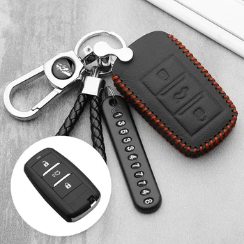 

Car Key Case leather Remote Fob Shell Cover Keychain Car Accessories for Changan Eado CS35 CS75 Oushang A600 A800