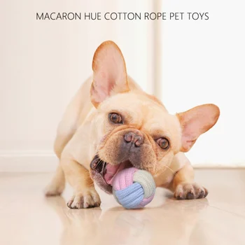 

Pets Dog Toys Bite Resistant Cotton Ball Stick Knot Rope Toy Interactive Puppy Chew Teeth Cleaning Toys Pet Supplies/