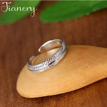 

JIANERY New 925 Sterling Silver Leaf Rings For Women Fashion Wedding Ring Solid Silver Jewelry Anel