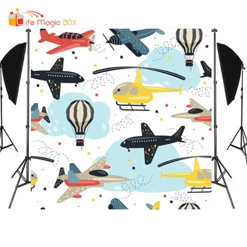 

Photography Background Small Aircraft Baby Shower Toy Story Party Diwali Soft Fabric Flannel Spray Painted Backdrops