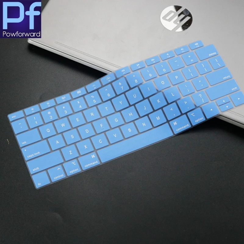 blue Для MacBook Air 13 дюймов выпуска A1932 с сенсорным ID силиконовой клавиатурой водонепроницаемый пыленепроницаемый защитный чехол - Цвет: blue