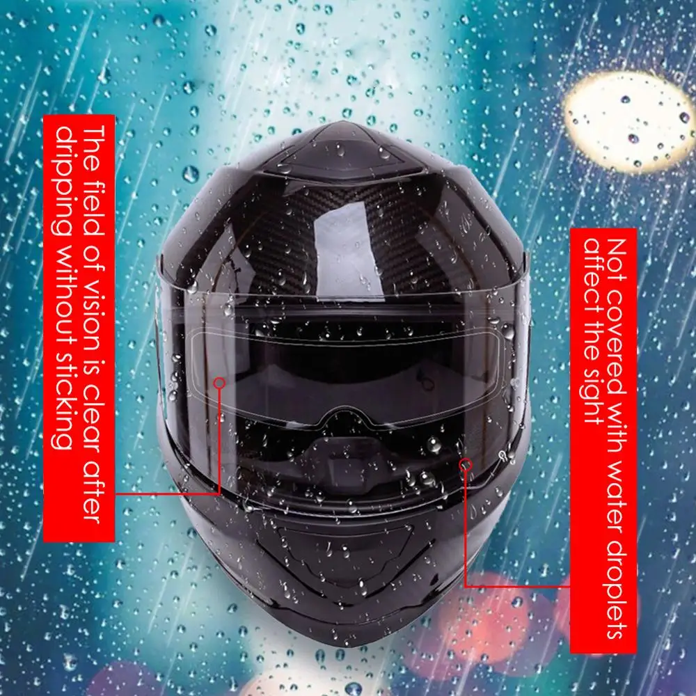 Pellicola antipioggia e anti-appannamento Pellicola protettiva trasparente Schermo antipioggia Finestra laterale Adesivo anti-appannamento per casco da motociclista Rainproof Film 