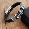 Leather Handmade Bracelet Leather Woven Cross MenLeather Bracelet Vintage Stainless Steel Leather Cord ► Photo 3/6