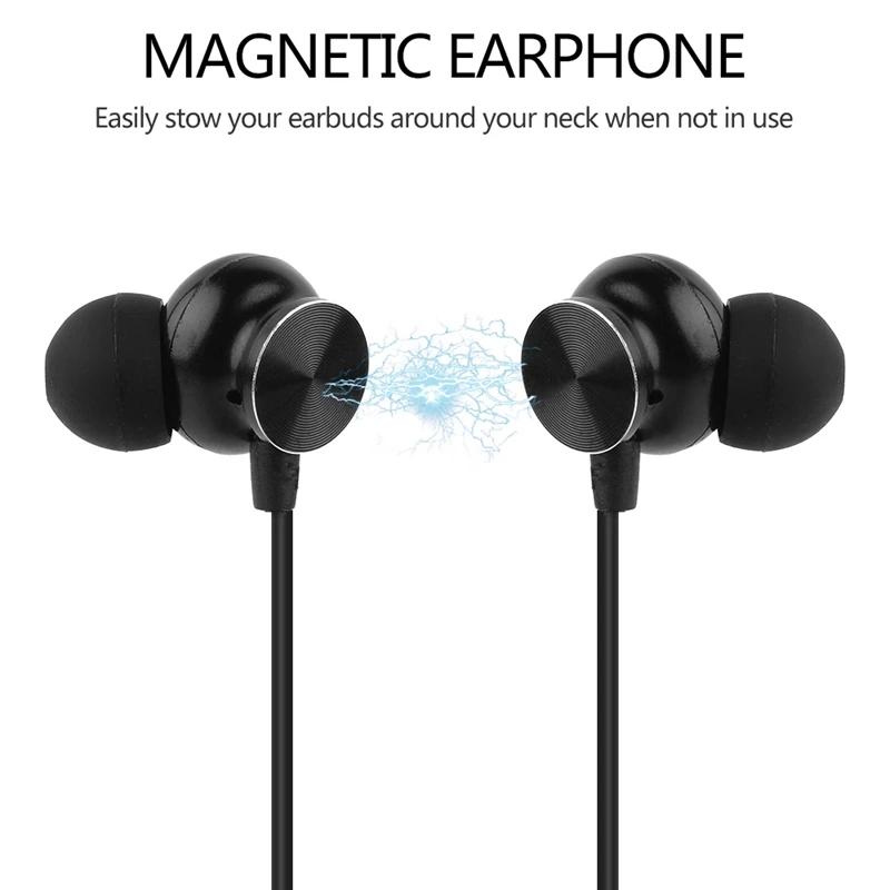 Магнитная гарнитура Bluetooth Hoofdtelefoon Sport Oortelefoon Hals Gemonteerde Draadloze гарнитура Hifi Geluid для Ios/Android