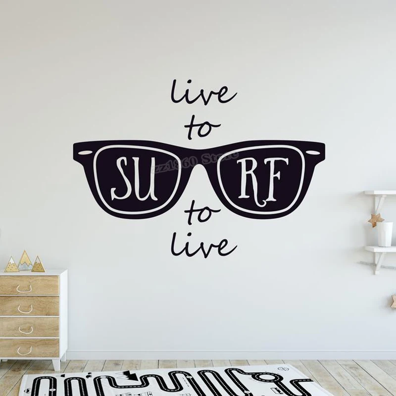 Summer Wall Decal Surf Quotes Decor Mural Vinyl Removable Home Room Decoration Wallpaper B743 | Дом и сад
