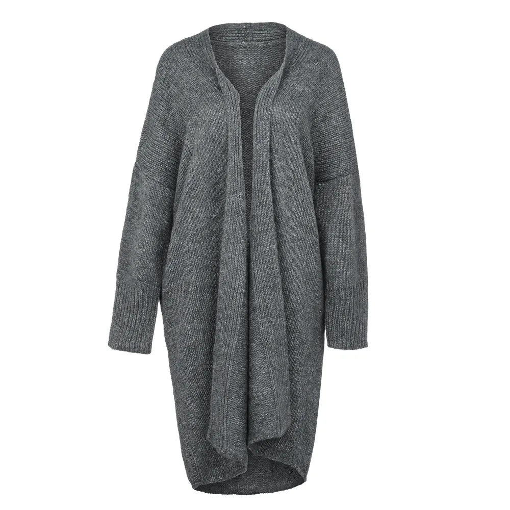Women Winter Coats Wool Cardigan Solid Bat Jacket Sweater Long Loose Thick 2019 Tops Turtleneck C30821 |