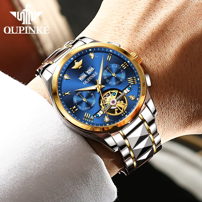 

OUPINKE men's watch automatic mechanical watch multi-function men's waterproof