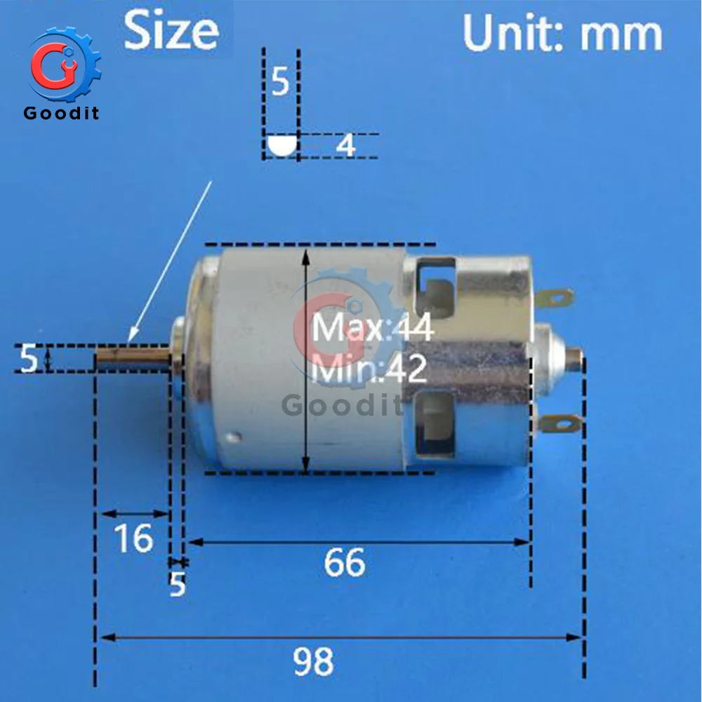 Высокоскоростной мотор 775 DC 12V 4500RPM 12000RPM 24V 5500RPM большой крутящий момент Электрический двигатель постоянного тока инструмент Электрическая техника вал шестерни