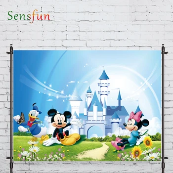 

Sensfun photographic background castle Cartoon mouse fairy tale child backdrop photo shoot photocall photobooth prop custom
