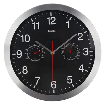 

Modern Silent Wall Clock Non Ticking 12 Inch Excellent Accurate Sweep Movement Silver Aluminum Frame Glass Cove Wall Clocks