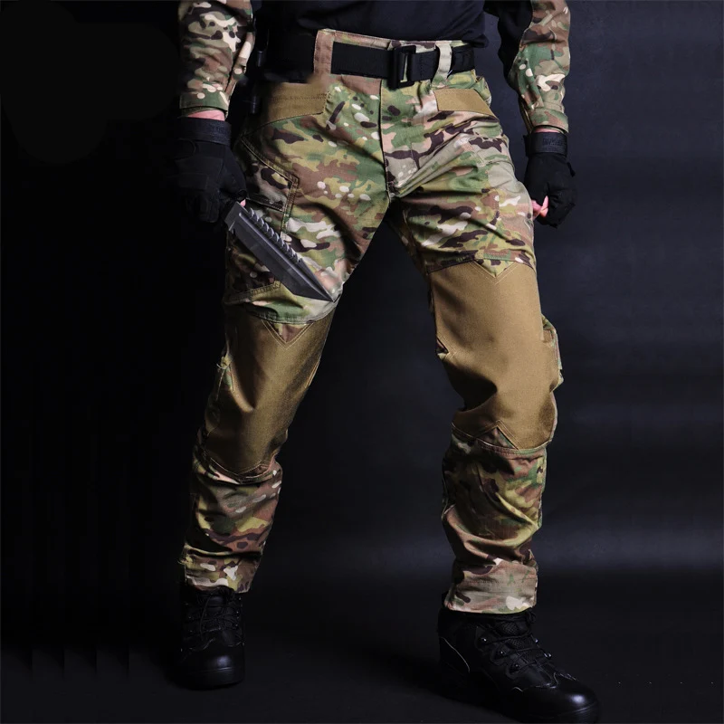 Мужские штаны для бега, тактические, камуфляжные, военные, Карго, спортивные штаны, свободные, камуфляжные, повседневные брюки для бега, tacticos XXXL - Цвет: CP Camouflage