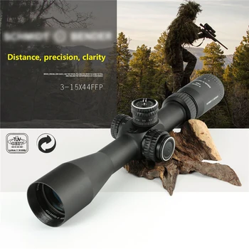 

oхота Hunting Scope Schmidt 3-15x44 FFP оптический прицел For AK 47 For airgun прицел caza Riflescope for hunting