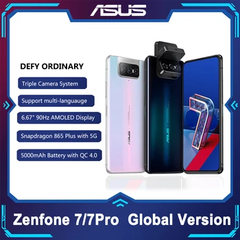 Перейти на Алиэкспресс и купить ASUS Zenfone 7/7 Pro 8 Гб Оперативная память 128/256 ГБ Встроенная память Snapdragon 865/865 плюс 5000 мАч NFC Android Q 90 Гц 5G смартфон
