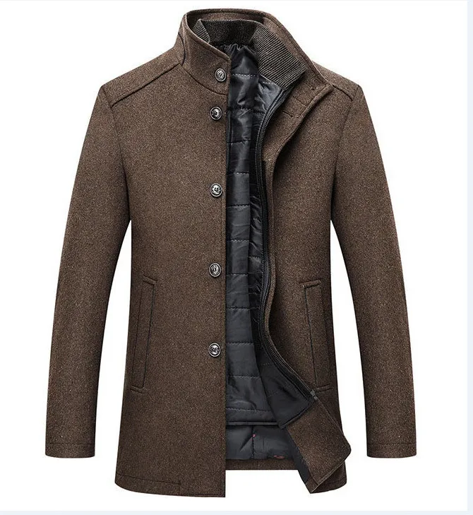 Горячая Распродажа, теплое шерстяное пальто, мужские толстые пальто, верхняя одежда, мужские однобортные пальто и куртки с регулируемым жилетом, Мужское пальто