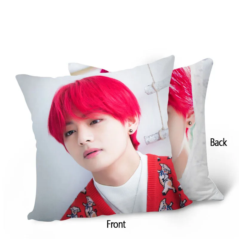 KPOP Bangtan мальчики Рождество День Подушка Чехол JUNG KOOK JIMIN JIN Автомобильная подушка 40*40 см FH248 - Цвет: V