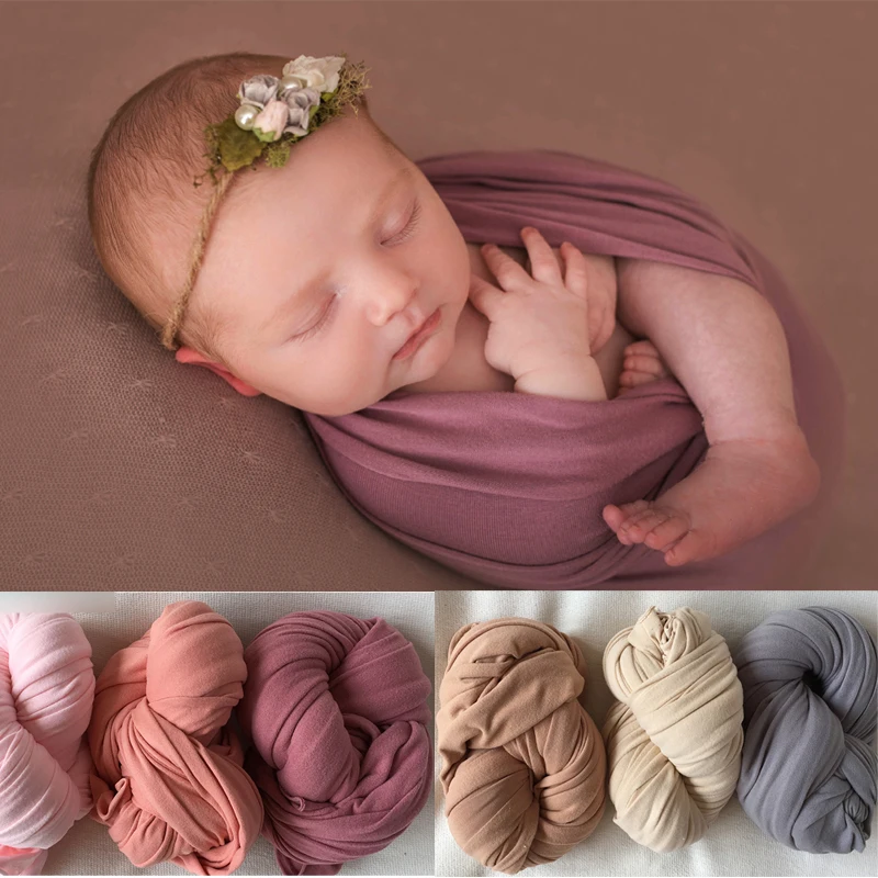 Baby Photo Prop Elastic Baby Swaddle Wrap Photography Wrap for Newborns