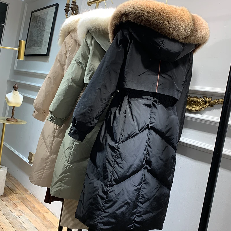 

Winter Coat Women Down Coat Korean Big Fur Collar Duck Down Jacket Women Puffer Jacket Warm Parka Casaco 9641 YY1506