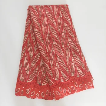 

Red African Lace Fabric 2019 High quality French Net Embroidery Tulle Lace Fabric For Nigerian Wedding Party Dress 5Yards YM120