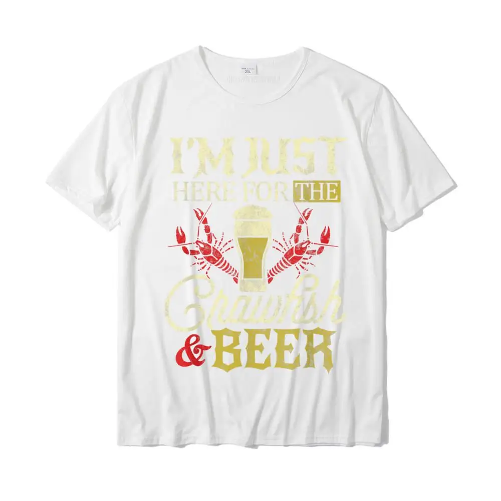  Men T-Shirt Normal Printed On T Shirt 100% Cotton Crew Neck Short Sleeve Hip hop T-shirts April FOOL DAY Free Shipping Crawfish Boil Shirt Just Here For The Crawfish And Beer Men T-Shirt__MZ14972 white