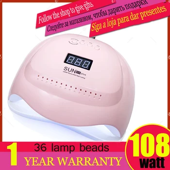 

108W/48W UV LED Lamp Nail Dryer For All Type Gels Polish With Bottom 30s/60s/90s Timer LCD Ice Lamp For Nail Auto Sensing