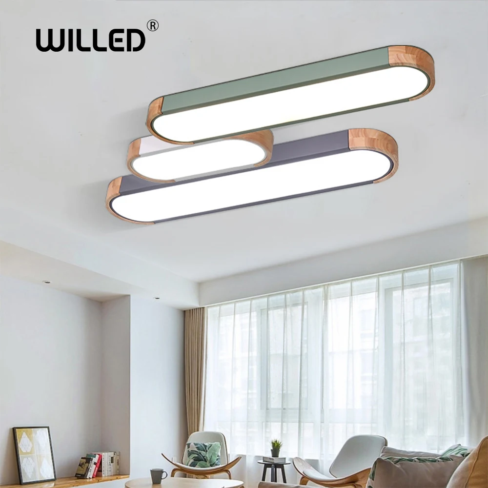 

Nordic LED Ceiling Light Aisle Lights Office Strip Lighting Round Corner Creative Simple Corridor Balcony wood