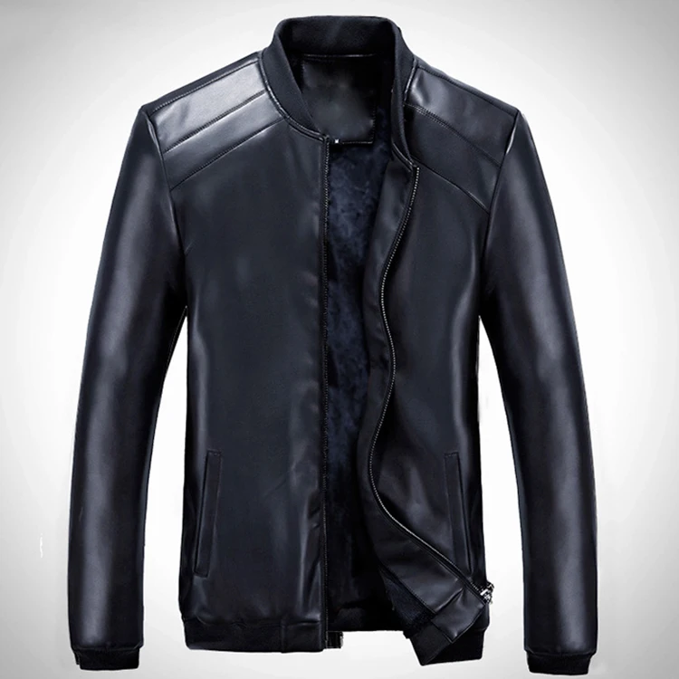 Кожаная куртка в стиле локомотив - Цвет: Navy blue