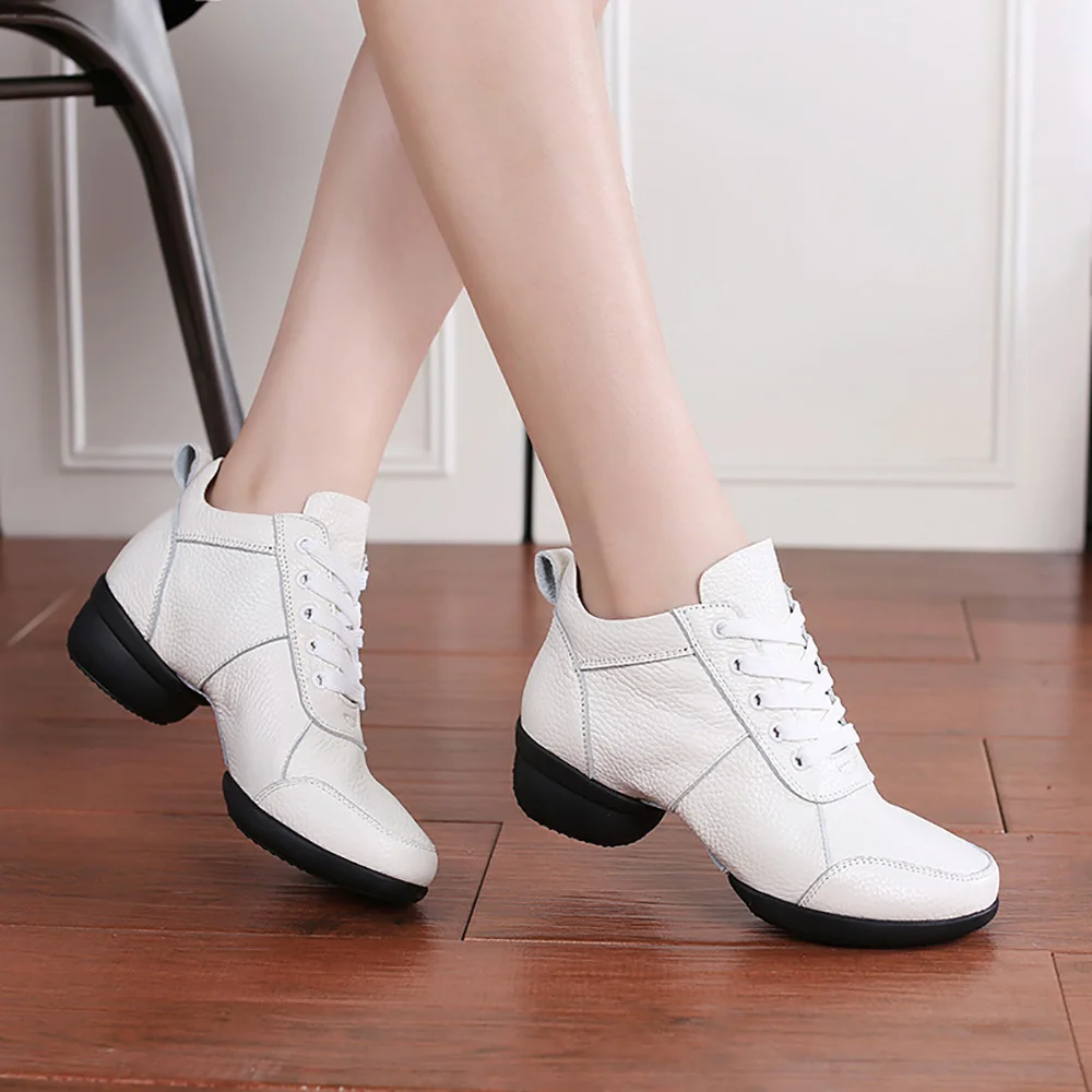 

Genuine Leather Dancing Shoes Female 2586 Sailor Dance Mesh Modern Dance Square Dance Shoes Damping Breathable Light Wearable