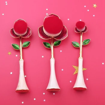 

New Red Rose Brush Beauty Makeup Brush Makeup Foundation Brush Woman Gift