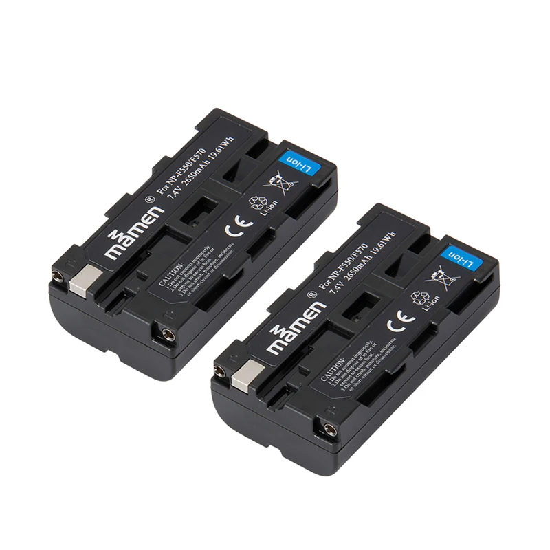 2pcs Battery Mamen перезаряжаемый NP-F550 NP F550 NPF550 NP-F570 NP F570 цифровой батарейный блок 2650 мАч+ lcd двойное зарядное устройство для sony GV-D200 D80 - Цвет: 2pcs Battery