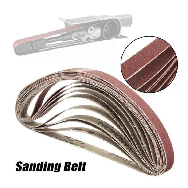 WENXING 10 pcs/set 330*10mm 40-400 Grits Abrasive Sanding Belts Sander Grinding Polishing Tools For Wood Soft Metal | Инструменты