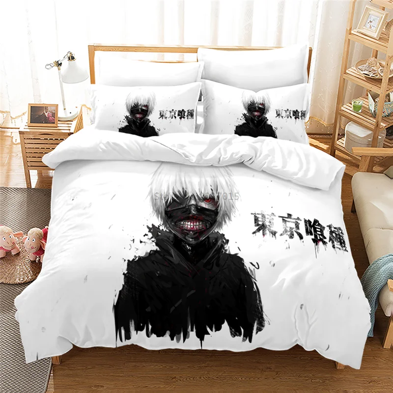 Home Textile Tokyo Ghoul Anime Manga Goth Bedding Set Printed Duvet Cover Set Pillowcase Twin Full Queen King Bedclothes 2/3pcs 3