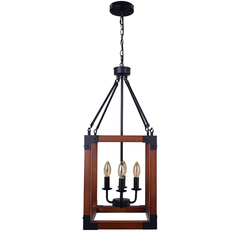 Retro industrial style loft solid wood chandelier creative country restaurant living room bar cafe shopping mall lighting | Лампы и
