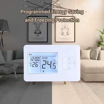 

Digital Thermostat Water Heating Temperature Controller Programmable Wall-mounted Wifi Thermostat Wireless Constant Temperature