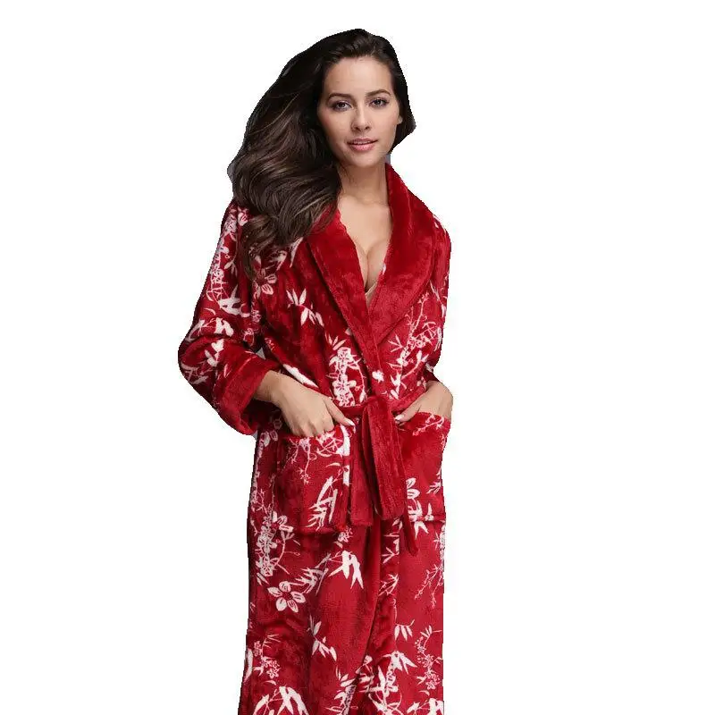 3XL Зимний толстый фланелевый Свадебный халат, женский халат, длинные банные халаты, теплые мужские кимоно, халаты для невесты, одежда для сна