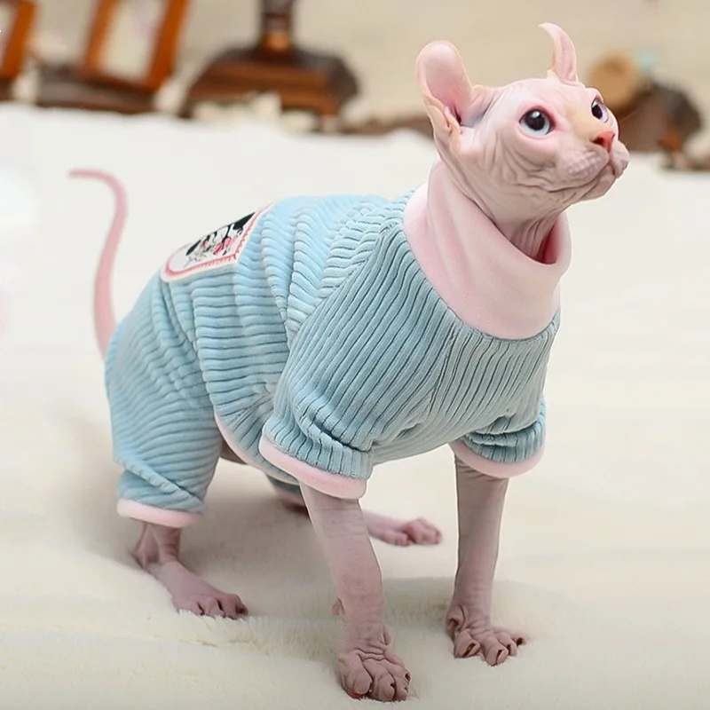 Cat Clothes Winter Warm Soft Cats Cotton Hoodies Jumper Sphynx Cat