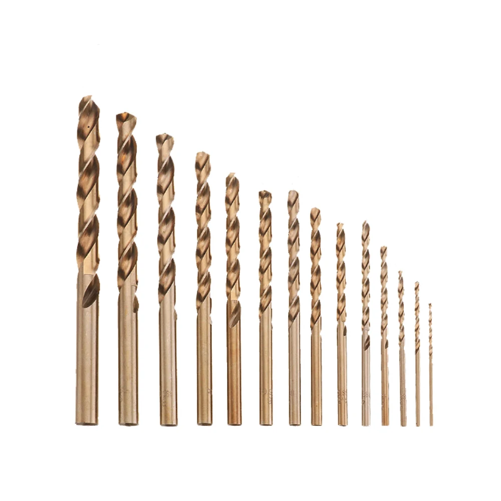 

15pcs 1.5mm to 10mm Professional Drill Bits HSS-Co Cobalt Various Sizes Metal Plastic Wood