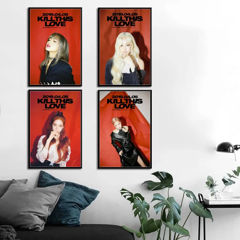 BLACKPINK Kill This Love K-POP музыкальная девушка группа мода альбом искусство холст живопись плакат настенный Декор для дома