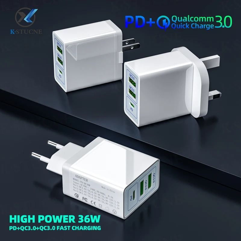 Сетевое зарядное устройство PD типа C PD30W QC3.0 для iPhone 11 Samsung MacBook Pro/Air iPad Pro USB адаптер
