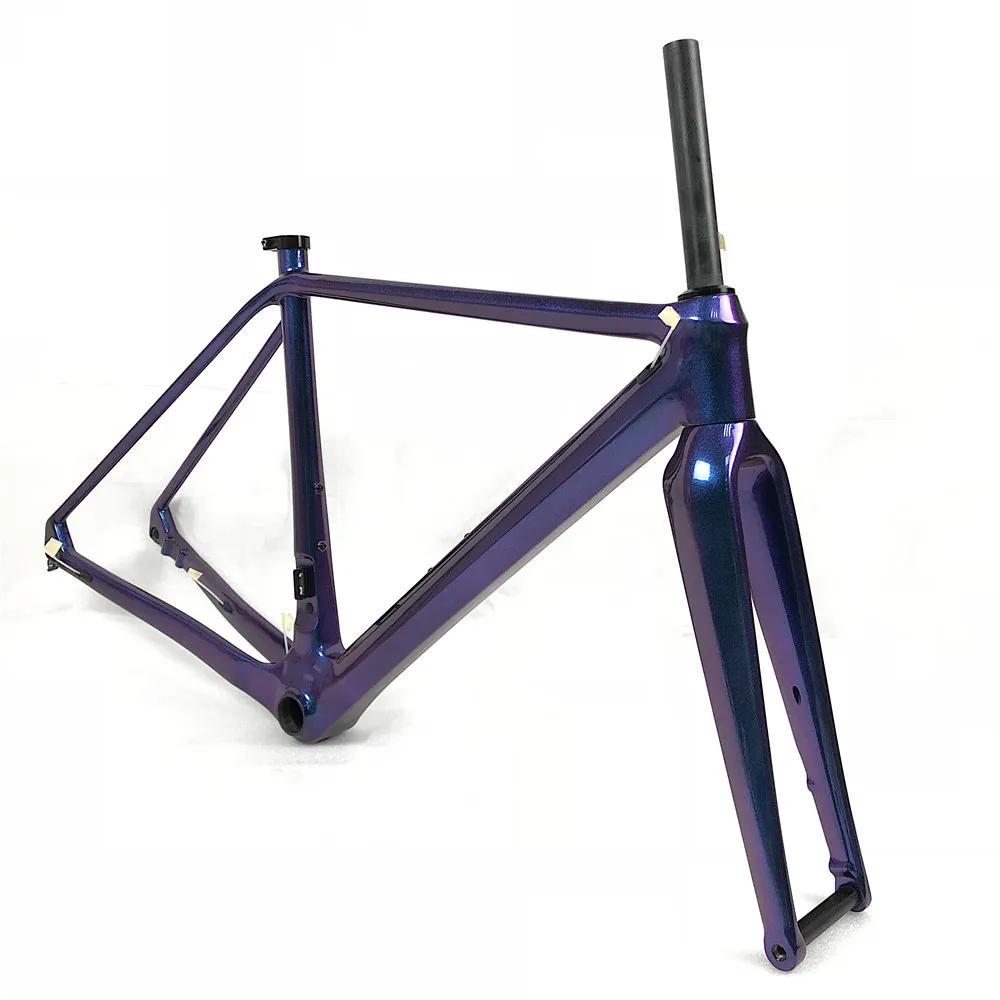 

700C Carbon Gravel Frame Disc Road Frame Full Carbon Fiber City Cyclocross Frame FM279 With Chameleon Color cuadro de carbono
