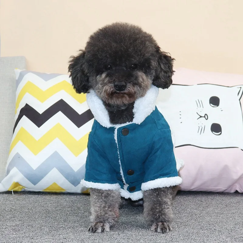 Pet зимняя одежда для собаки одежда Nordic Стиль, из искусственной замши, флисовая куртка теплая собачья 2 брюки с широкими штанинами пальто собаки Костюмы