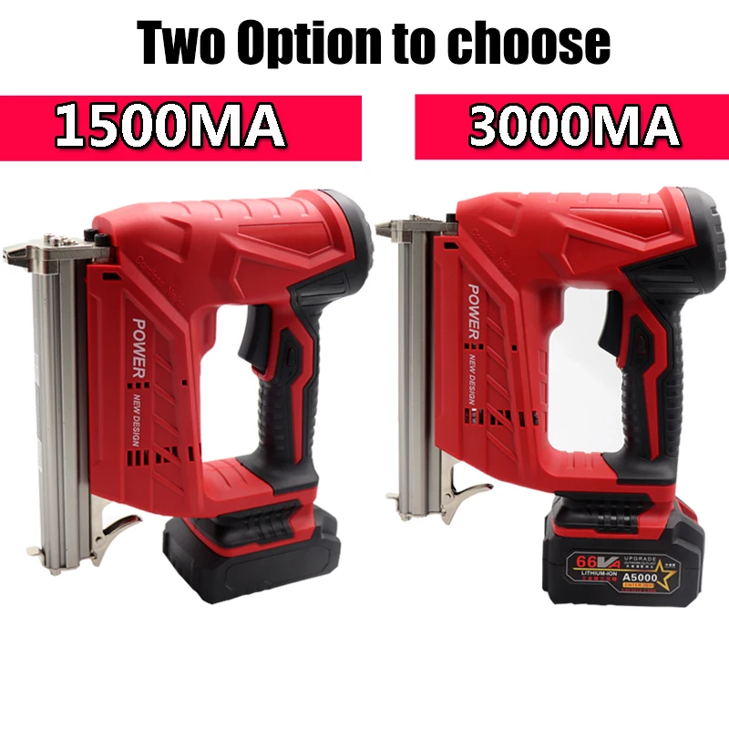 US $78.00 Wireless Electric Nail Guns 15003000ma 10 22mm Nailer Stapler Furniture Frame Carpentry Wood Working Tools