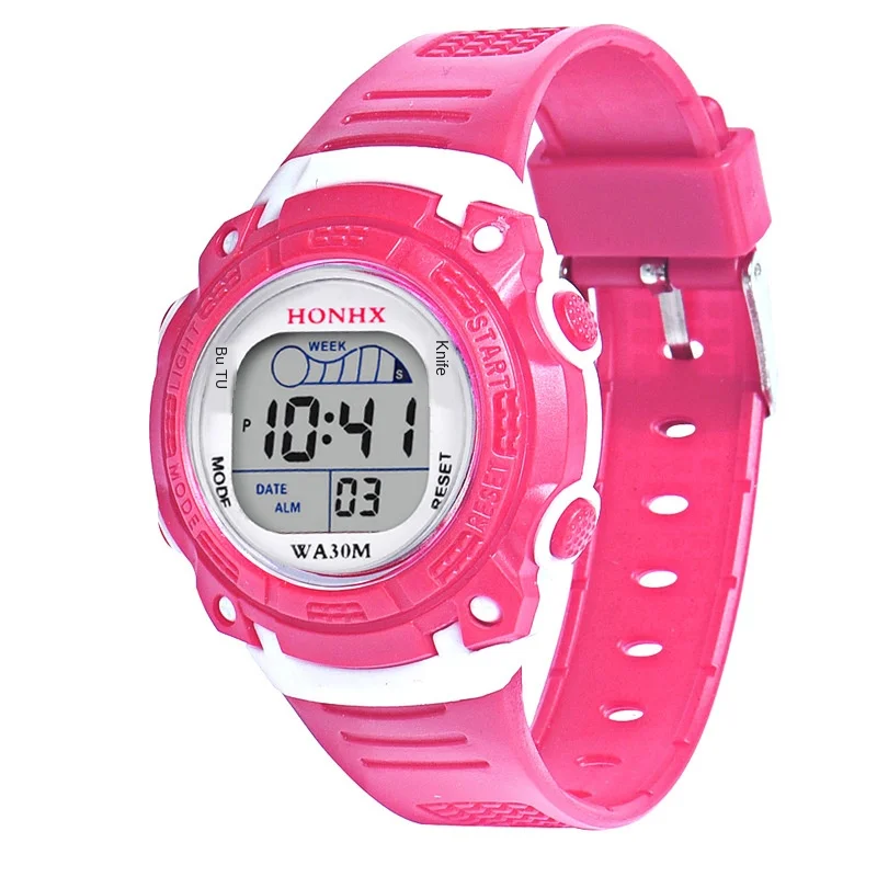 Fashion Sports Children Multifunction LED Electronic Watch Waterproof Alarm Clock Blue Kids Watches Boy Wristwatch Girl Gift afbeelding