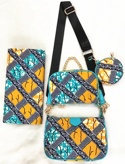 Африканская вощеная ткань принтом африканская ткань с 2 шт Женская сумочка горячая Распродажа Анкара Ткань 6 ярдов Хлопок Ткань для платья TN-A50