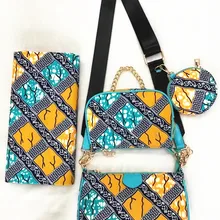 Африканская вощеная ткань принтом африканская ткань с 2 шт Женская сумочка горячая Распродажа Анкара Ткань 6 ярдов Хлопок Ткань для платья TN-A50