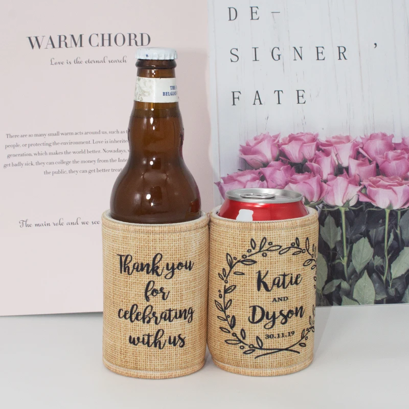 100pcs Can Cooler Sleeve Coolies Sublimation Insulated For DIY Customizable Favors Parties Events or Wedding